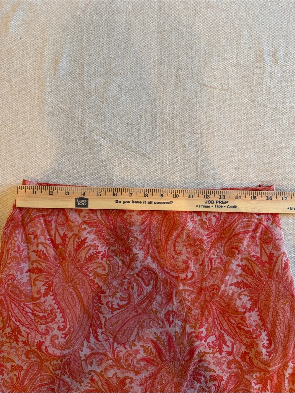 Banana Republic Women’s Coral & Orange Paisley High-Low Ruffle Skirt 100% Silk